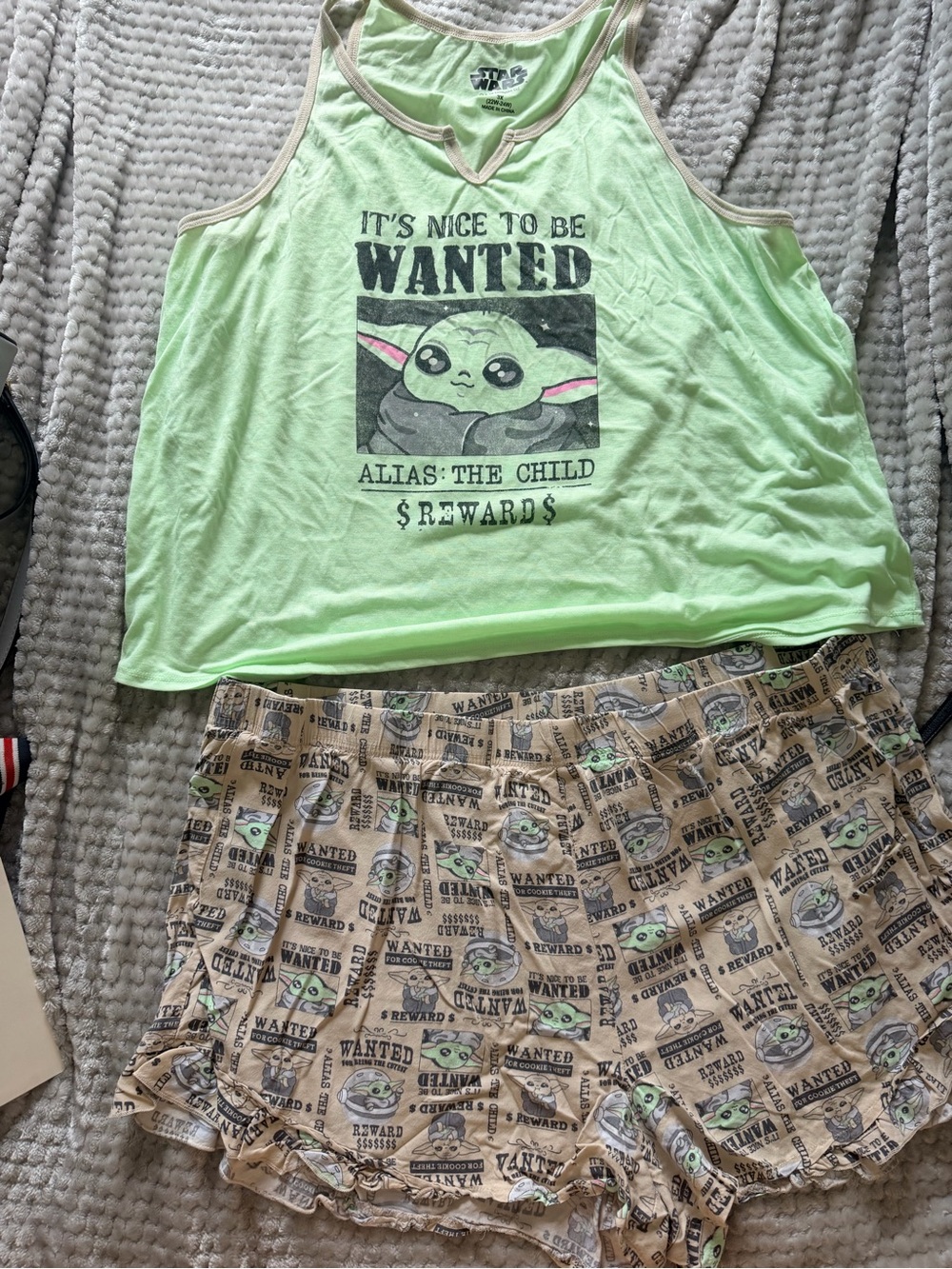 Star Wars The Child Pajama Set in Light Green and Cream